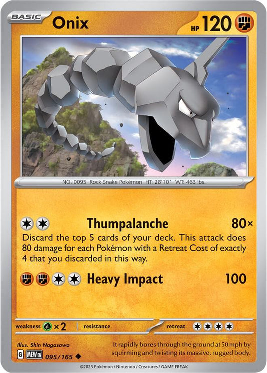 Onix 095/165 Uncommon Scarlet & Violet 151 Pokémon card