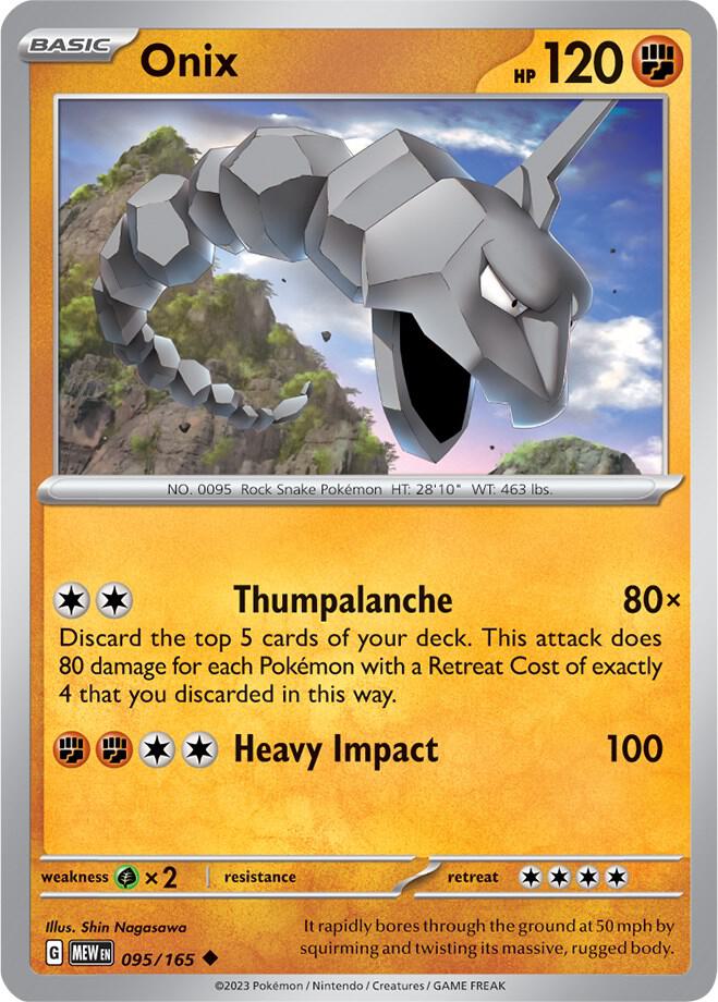 Onix 095/165 Uncommon Scarlet & Violet 151 Pokémon card