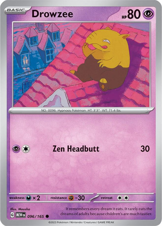 Drowzee 096/165 Common Scarlet & Violet 151 Pokémon card
