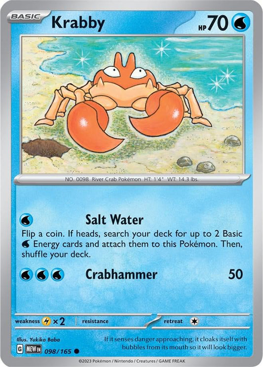 Krabby 098/165 Common Scarlet & Violet 151 Pokémon card