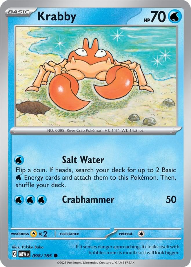 Krabby 098/165 Common Scarlet & Violet 151 Pokémon card