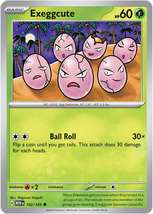 Exeggcute 102/165 Common Scarlet & Violet 151 Pokémon card