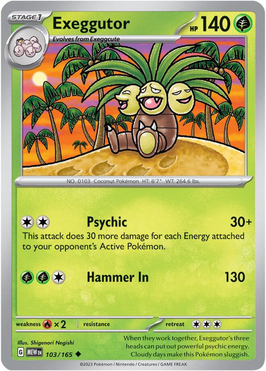Exeggutor 103/165 Uncommon Scarlet & Violet 151 Pokémon card