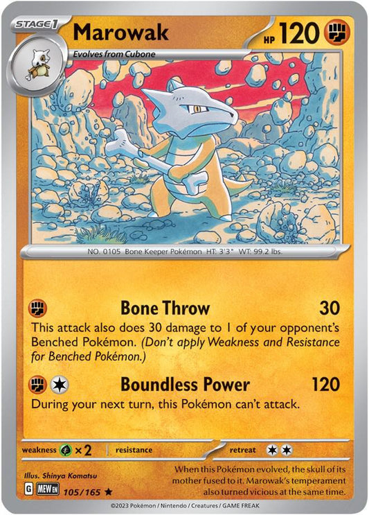 Marowak - 105/165 Rare SV: Scarlet & Violet 151
