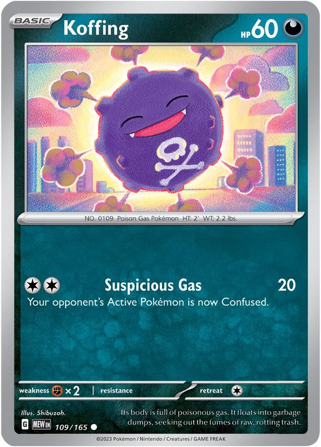 Koffing 109/165 Common Scarlet & Violet 151 Pokémon card