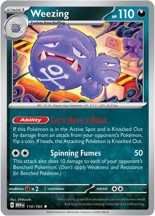 Weezing 110/165 Rare Scarlet & Violet 151 Pokémon card