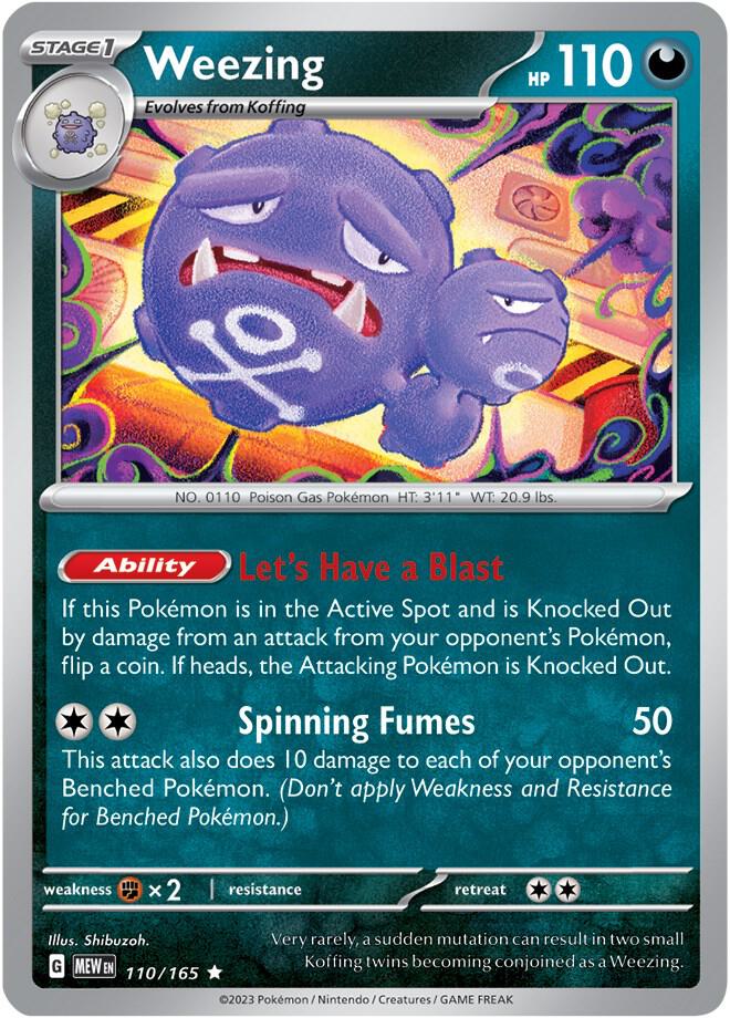 Weezing 110/165 Rare Scarlet & Violet 151 Pokémon card