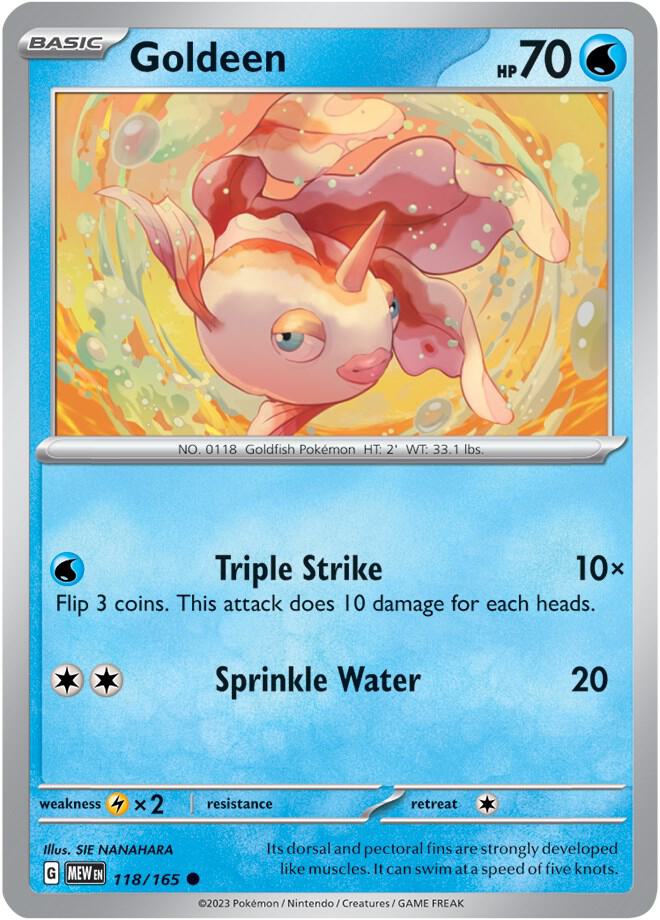 Goldeen 118/165 Common Scarlet & Violet 151 Pokémon card