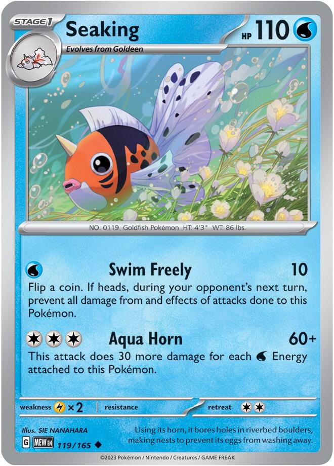 Seaking 119/165 Uncommon Scarlet & Violet 151 Pokémon card