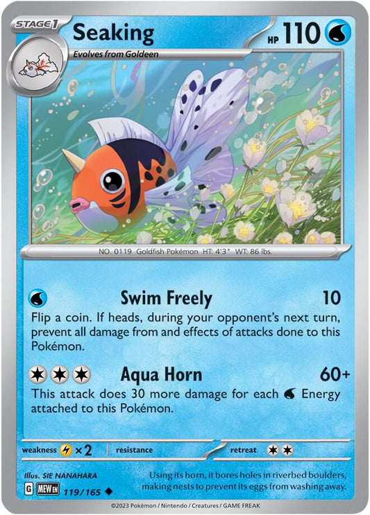 Seaking 119/165 Uncommon Scarlet & Violet 151 Pokémon card