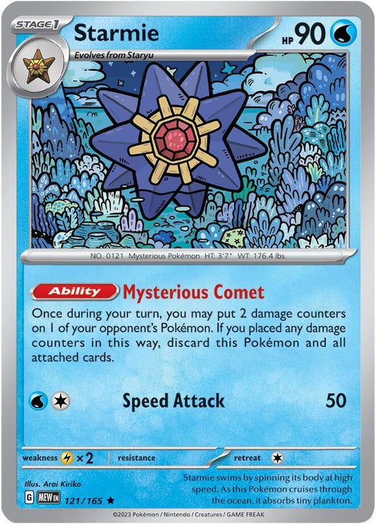 Starmie 121/165 Rare Scarlet & Violet 151 Pokémon card