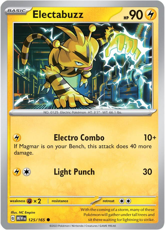 Electabuzz 125/165 Common Scarlet & Violet 151 Pokémon card