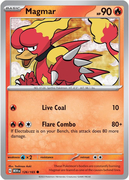 Magmar 126/165 Common Scarlet & Violet 151 Pokémon card