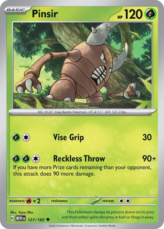 Pinsir 127/165 Uncommon Scarlet & Violet 151 Pokémon card