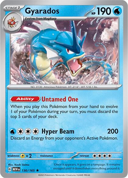 Gyarados 130/165 Rare Scarlet & Violet 151 Pokémon card