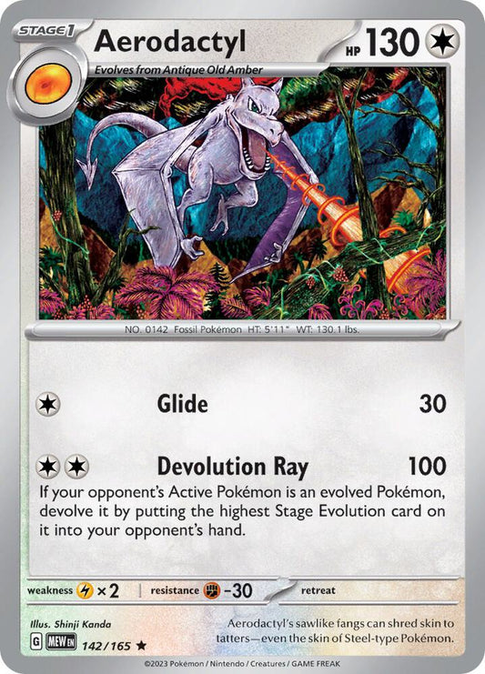 Aerodactyl 142/165 Rare Scarlet & Violet 151 Pokémon card