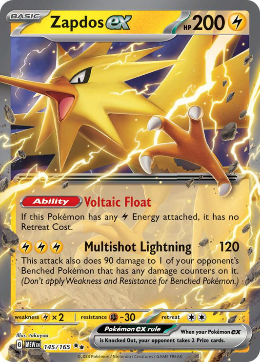 Zapdos ex - 145/165 145/165 Double Rare Scarlet & Violet 151 Pokémon card