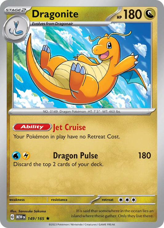 Dragonite 149/165 Rare Scarlet & Violet 151 Pokémon card