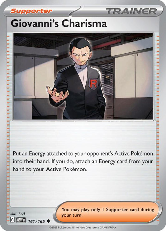 Giovanni's Charisma - 161/165 161/165 Uncommon Scarlet & Violet 151 Pokémon card