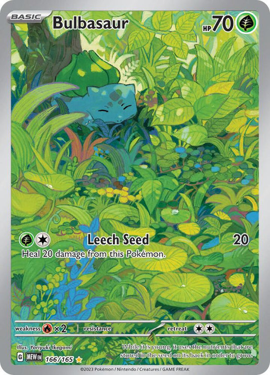 Bulbasaur - 166/165 166/165 Illustration Rare Scarlet & Violet 151 Pokémon card