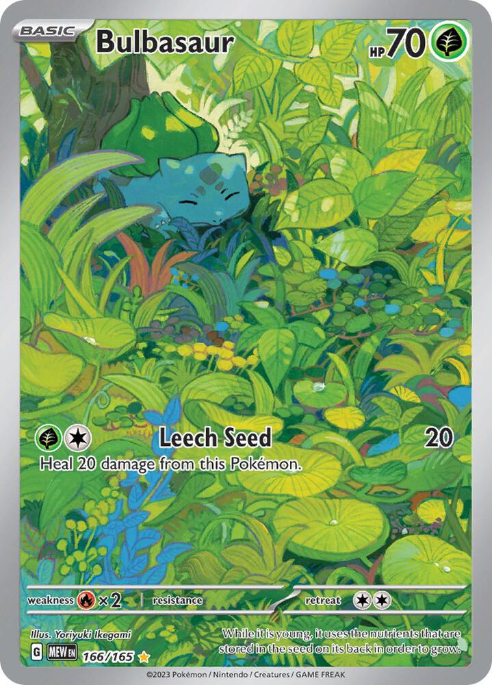 Bulbasaur - 166/165 166/165 Illustration Rare Scarlet & Violet 151 Pokémon card