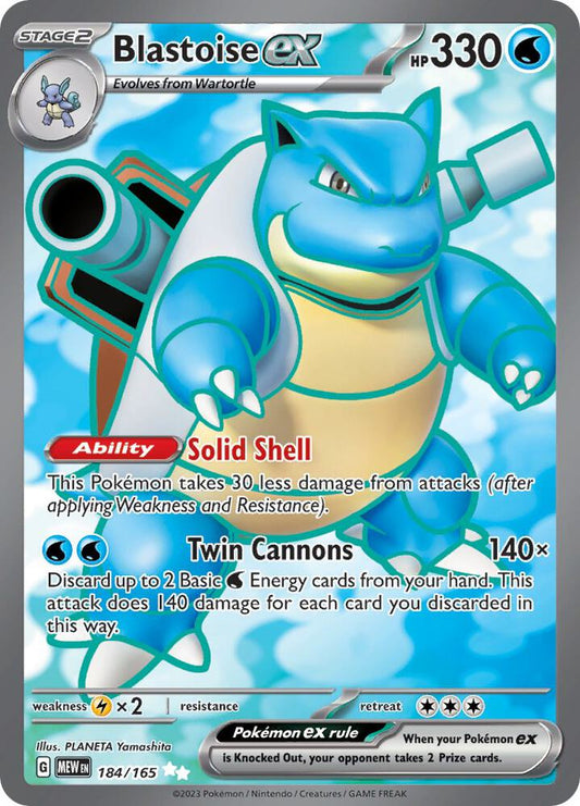 Blastoise ex - 184/165 184/165 Ultra Rare Scarlet & Violet 151 Pokémon card