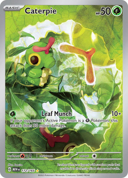 Caterpie - 172/165 172/165 Illustration Rare Scarlet & Violet 151 Pokémon card