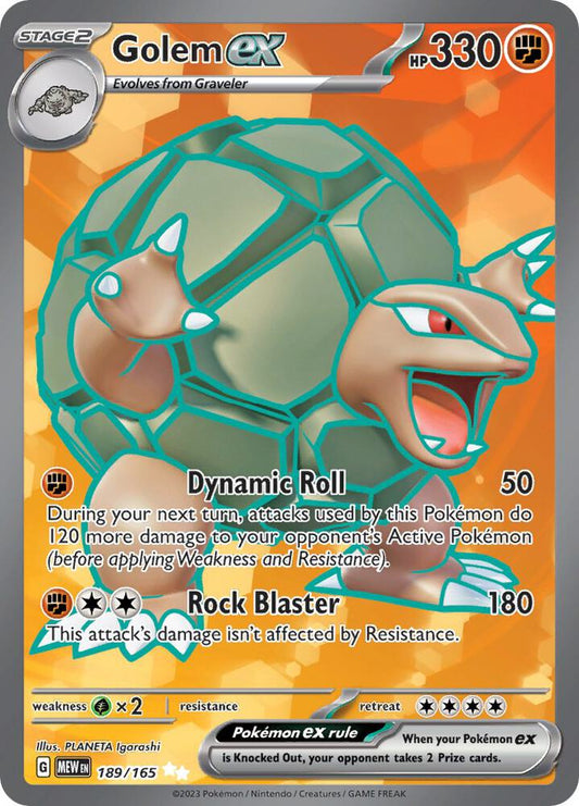 Golem ex - 189/165 189/165 Ultra Rare Scarlet & Violet 151 Pokémon card