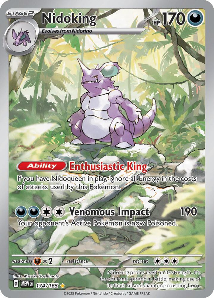 Nidoking - 174/165 174/165 Illustration Rare Scarlet & Violet 151 Pokémon card
