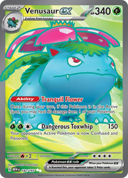 Venusaur ex - 182/165 182/165 Ultra Rare Scarlet & Violet 151 Pokémon card