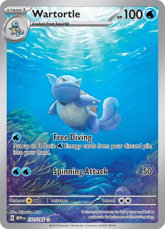 Wartortle - 171/165 171/165 Illustration Rare Scarlet & Violet 151 Pokémon card