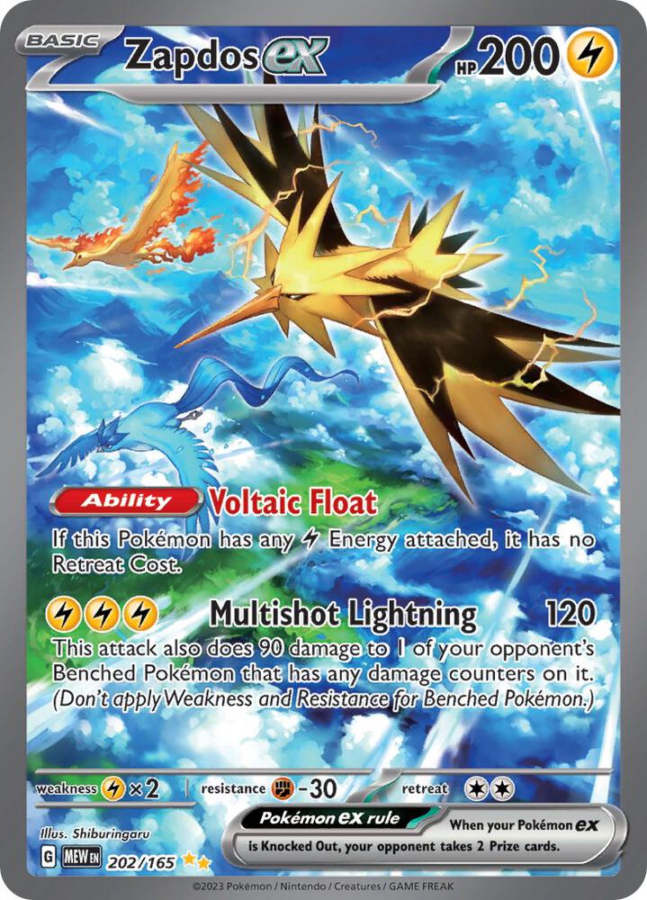 Zapdos ex - 202/165 Special Illustration Rare SV: Scarlet & Violet 151