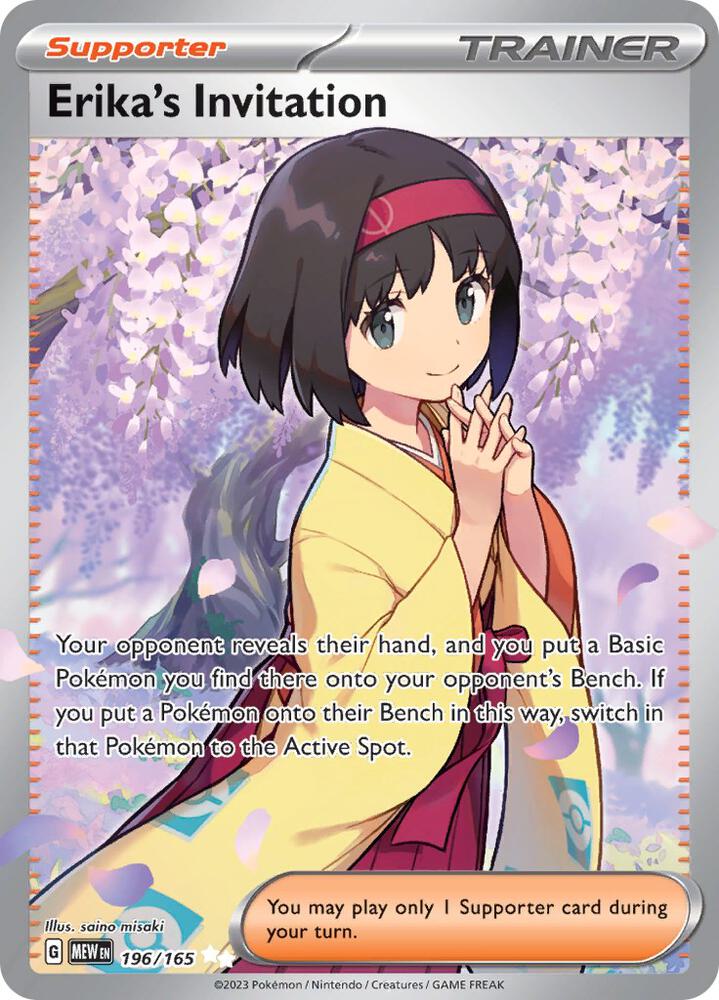 Erika's Invitation - 196/165 196/165 Ultra Rare Scarlet & Violet 151 Pokémon card