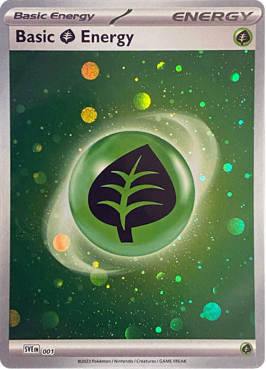 Basic Grass Energy (Cosmos Holo) - 001 Common SV01: Scarlet & Violet Base Set