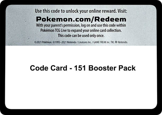 Code Card - 151 Booster Pack Code Card Scarlet & Violet 151 Pokémon card