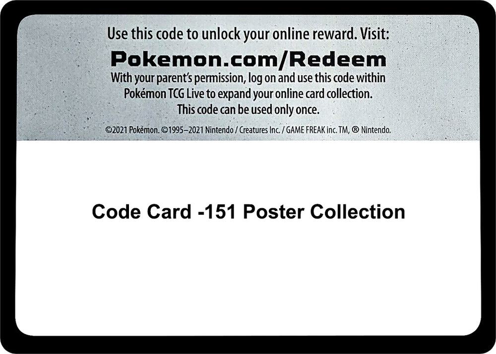 Code Card -151 Poster Collection Code Card Scarlet & Violet 151 Pokémon card