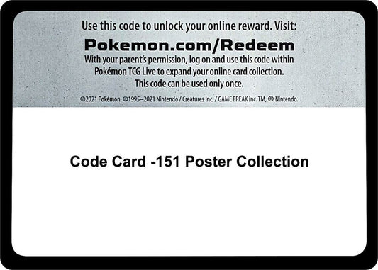 Code Card -151 Poster Collection Code Card Scarlet & Violet 151 Pokémon card