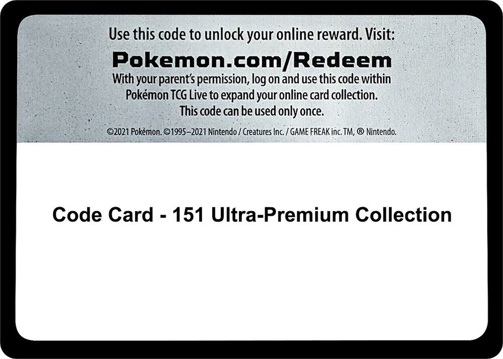 Code Card - 151 Ultra-Premium Collection Code Card Scarlet & Violet 151 Pokémon card