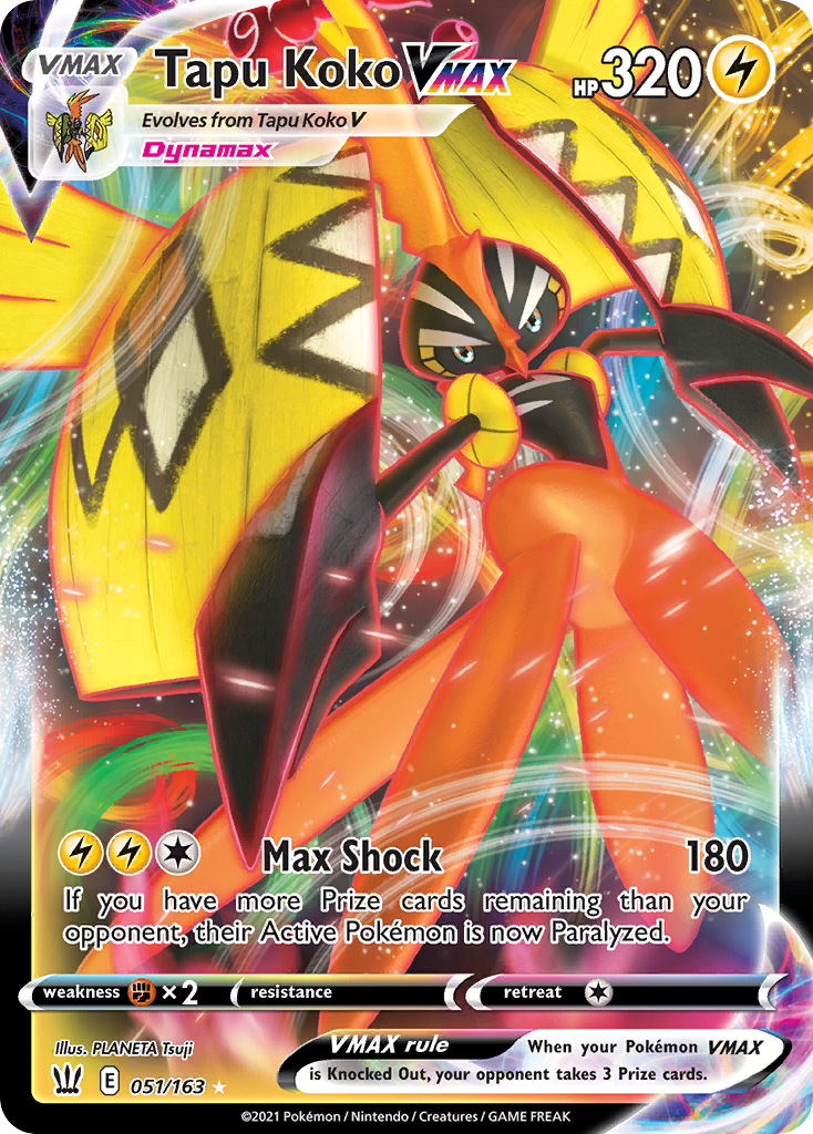 Tapu Koko VMAX 051/163 Rare Holo VMAX Battle Styles