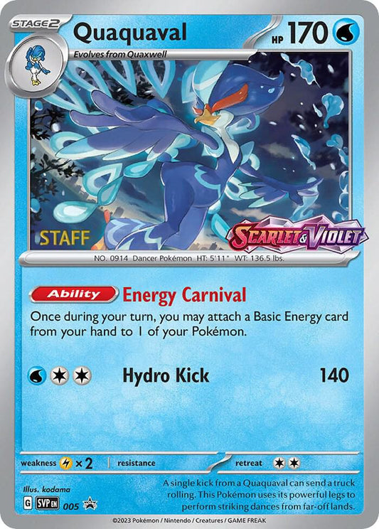 Quaquaval - 005 (Prerelease) [Staff] 005 Promo Scarlet & Violet Promo Cards Pokémon card