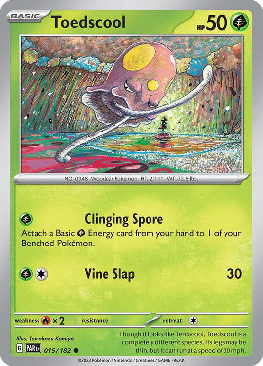 Toedscool - 015/182 015/182 Common Paradox Rift Pokémon card