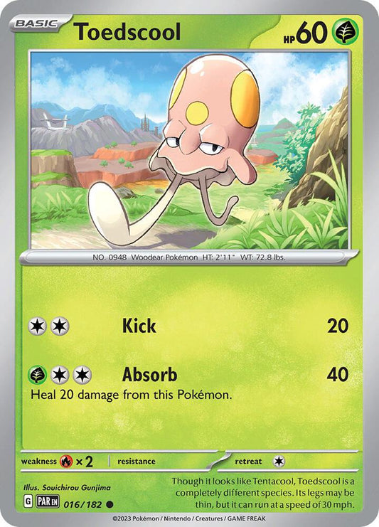 Toedscool - 016/182 016/182 Common Paradox Rift Pokémon card