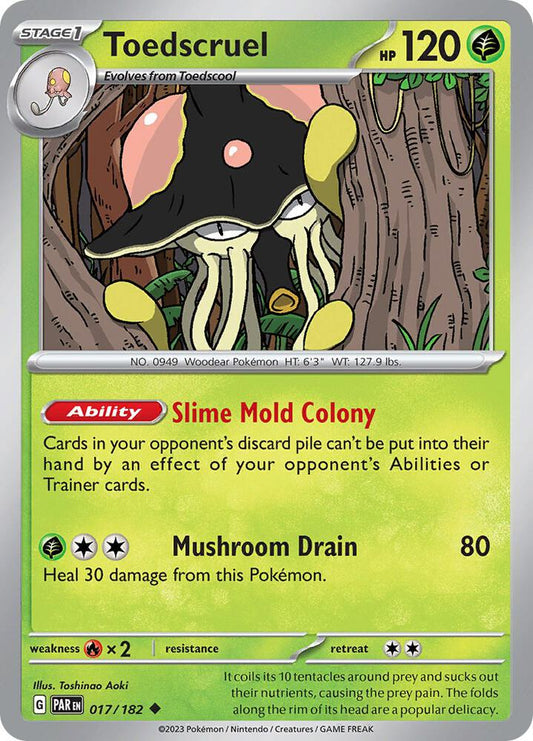 Toedscruel - 017/182 017/182 Uncommon Paradox Rift Pokémon card