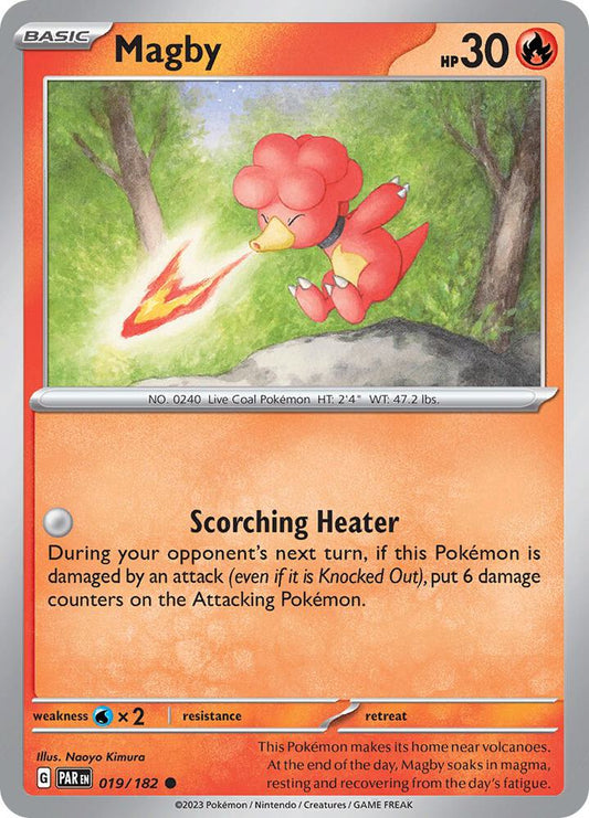 Magby - 019/182 019/182 Common Paradox Rift Pokémon card