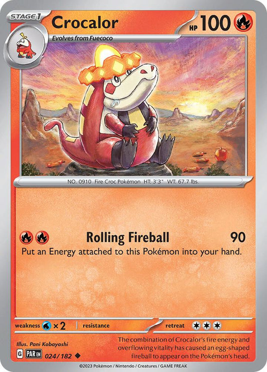 Crocalor 024/182 Uncommon Paradox Rift Pokémon card