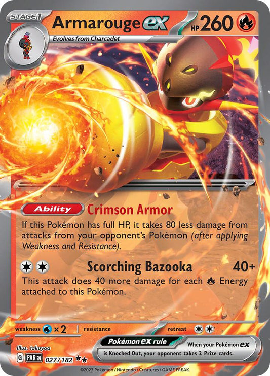 Armarouge ex 027/182 Double Rare Paradox Rift Pokémon card