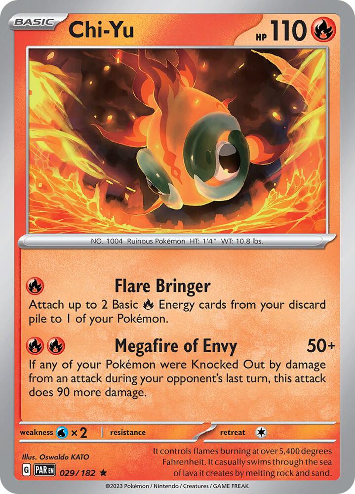 Chi-Yu 029/182 Rare Paradox Rift Pokémon card