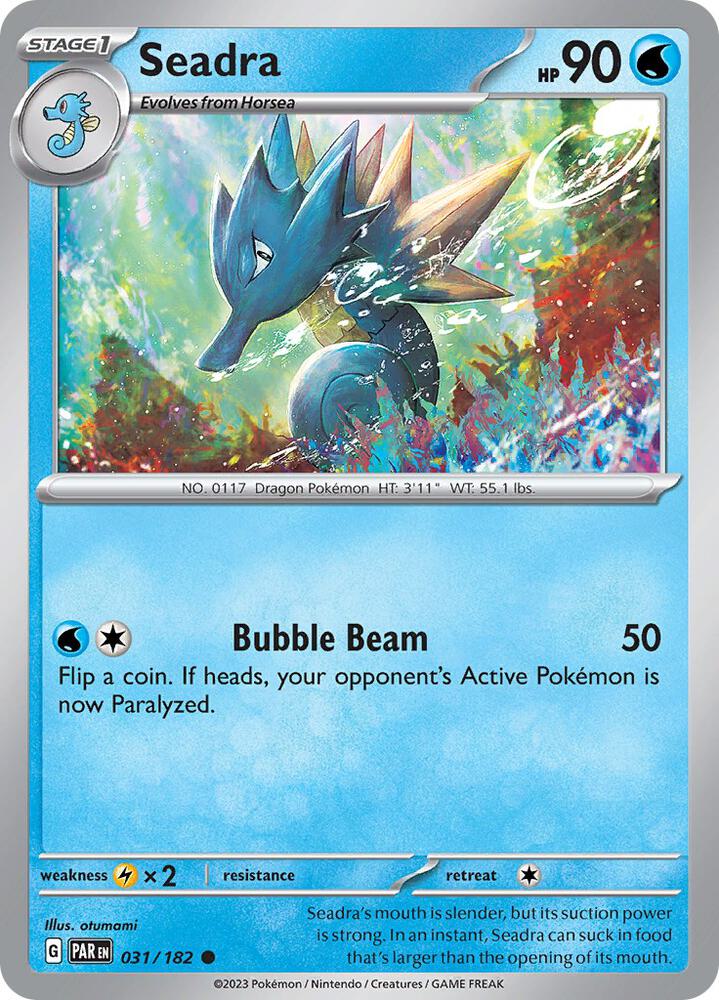 Seadra 031/182 Common Paradox Rift Pokémon card