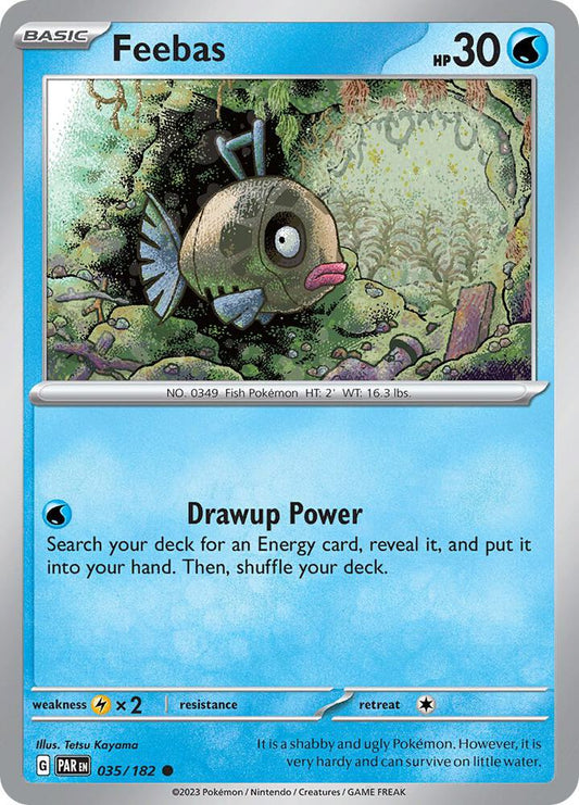 Feebas 035/182 Common Paradox Rift Pokémon card