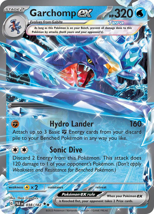 Garchomp ex - 038/182 Double Rare SV04: Paradox Rift